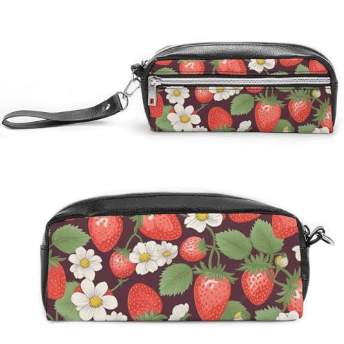 NONHAI Federmäppchen für Männer und Frauen, Make-up-Tasche, großes Fassungsvermögen, Federmäppchen, Kosmetiktasche, Erdbeere, Federmäppchen für Bürobedarf, Stil:, 20*10*5.5cm von NONHAI