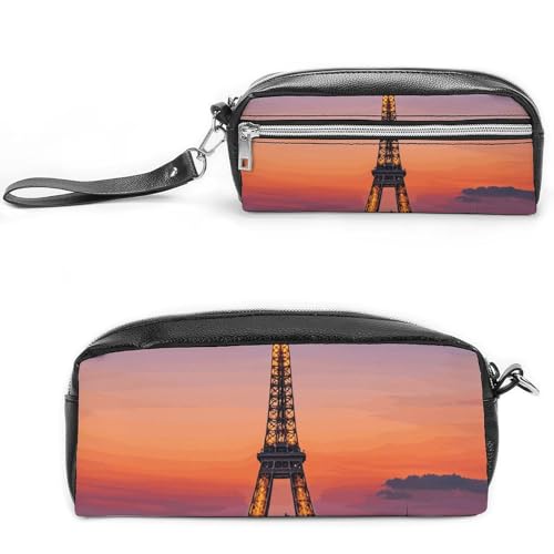 NONHAI Federmäppchen für Männer und Frauen, Make-up-Tasche, großes Fassungsvermögen, Federmäppchen, Kosmetiktasche, romantisches Paris, Eiffel-Federmäppchen für Bürobedarf, Stil:, 20*10*5.5cm von NONHAI