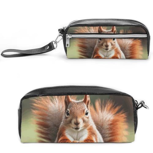 NONHAI Federmäppchen für Männer und Frauen, Make-up-Tasche, großes Fassungsvermögen, Kosmetiktasche, Eichhörnchen, lustiges Tier, Bleistifttasche für Bürobedarf, Stil:, 20*10*5.5cm von NONHAI