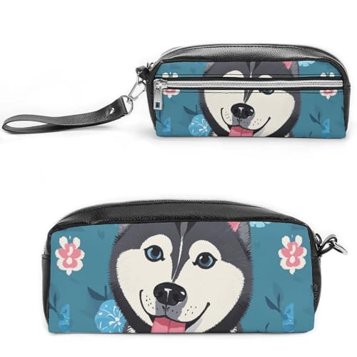 NONHAI Federmäppchen für Männer und Frauen, Make-up-Tasche, großes Fassungsvermögen, Kosmetiktasche, Husky-Hunde-Muster, Federmäppchen für Bürobedarf, Stil:, 20*10*5.5cm von NONHAI
