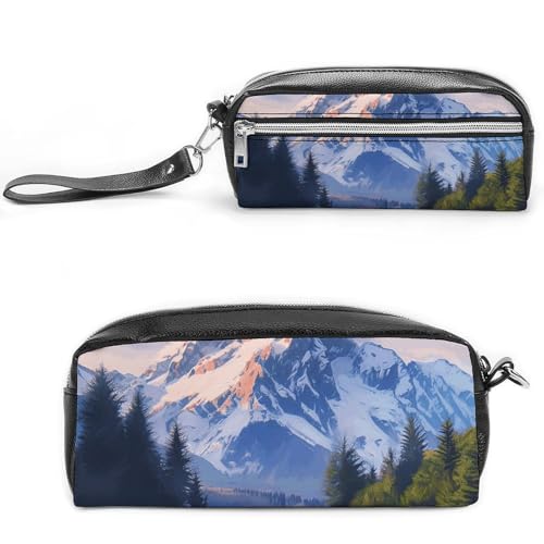 NONHAI Federmäppchen für Männer und Frauen, Make-up-Tasche, großes Fassungsvermögen, Kosmetiktasche, Schneegebirge, Bleistifttasche für Bürobedarf, Stil:, 20*10*5.5cm von NONHAI