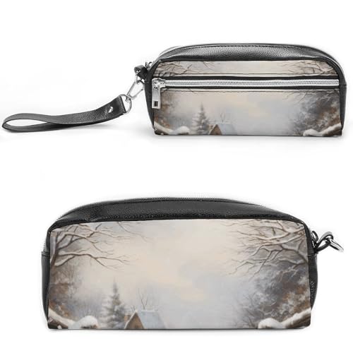 NONHAI Federmäppchen für Männer und Frauen, Make-up-Tasche, großes Fassungsvermögen, Kosmetiktasche, Schneeszene, Federmäppchen für Bürobedarf, Stil:, 20*10*5.5cm von NONHAI