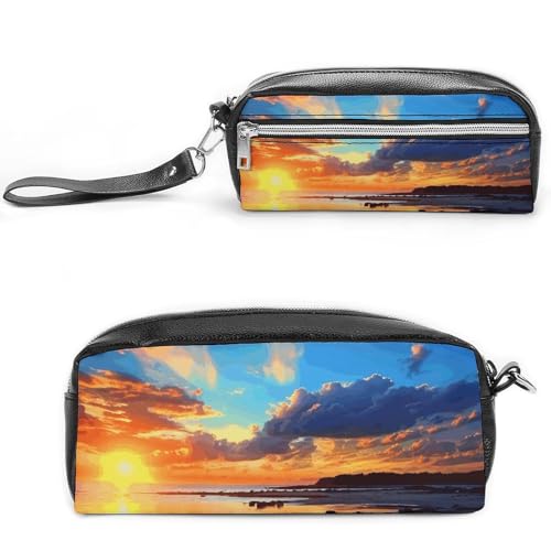 NONHAI Federmäppchen für Männer und Frauen, Make-up-Tasche, großes Fassungsvermögen, Kosmetiktasche, Sonnenuntergang, Bleistifttasche für Bürobedarf, Stil:, 20*10*5.5cm von NONHAI
