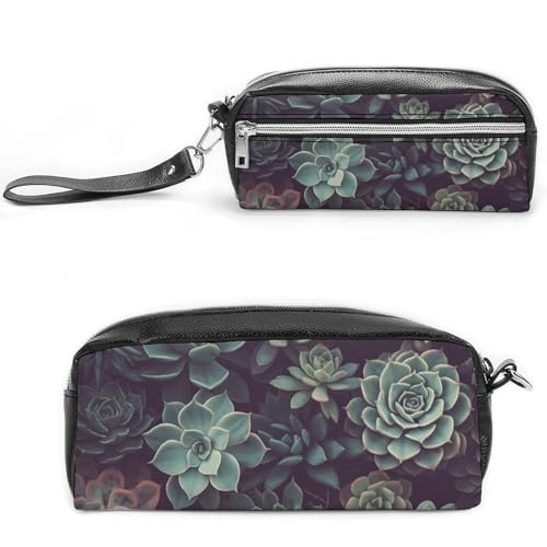 NONHAI Federmäppchen für Männer und Frauen, Make-up-Tasche, großes Fassungsvermögen, Kosmetiktasche, Sukkulenten, Federmäppchen für Bürobedarf, Stil:, 20*10*5.5cm von NONHAI