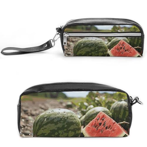 NONHAI Federmäppchen für Männer und Frauen, Make-up-Tasche, großes Fassungsvermögen, Kosmetiktasche, Wassermelone auf dem Boden, Federmäppchen für Bürobedarf, Stil:, 20*10*5.5cm von NONHAI