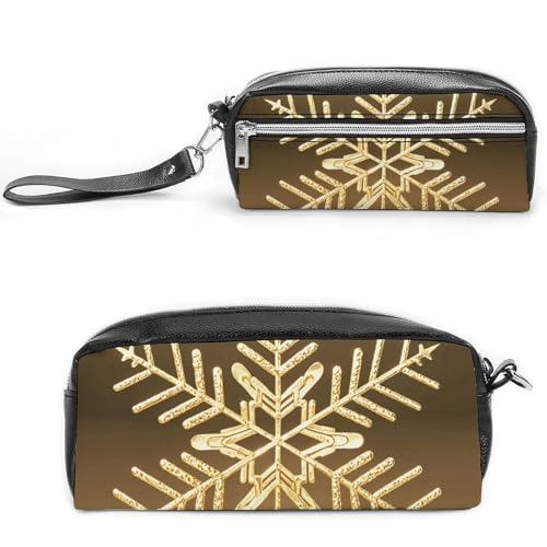 NONHAI Federmäppchen für Männer und Frauen, Make-up-Tasche, großes Fassungsvermögen, Stiftebox, Kosmetiktasche, goldene Weihnachtsschneeflocke, Bleistifttasche für Bürobedarf, Stil:, 20*10*5.5cm NONHAI Federmäppchen für Männer und Frauen, Make-up-Tasche, großes Fassungsvermögen, Stiftebox, Kosmetiktasche, goldene Weihnachtsschneeflocke, Bleistifttasche für Bürobedarf, Stil:, 20*10*5.5cm von NONHAI