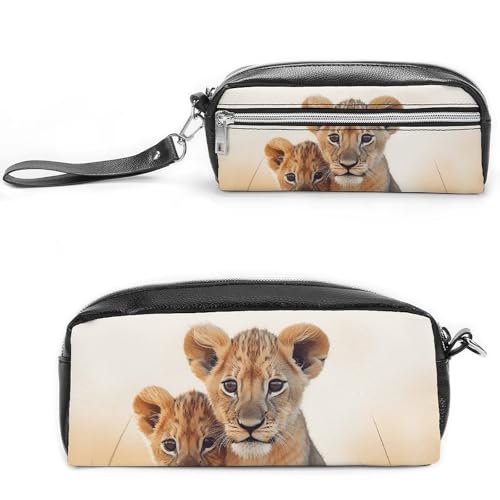 NONHAI Federmäppchen für Männer und Frauen, Make-up-Tasche, großes Fassungsvermögen, Stiftebox, Kosmetiktasche, kleiner Löwen-Stiftbeutel für Bürobedarf, Stil:, 20*10*5.5cm von NONHAI