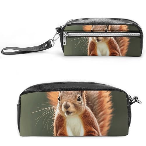 NONHAI Federmäppchen für Männer und Frauen, Make-up-Tasche, großes Fassungsvermögen, Stiftebox, Kosmetiktasche, rotes Eichhörnchen, Bleistifttasche für Bürobedarf, Stil:, 20*10*5.5cm von NONHAI