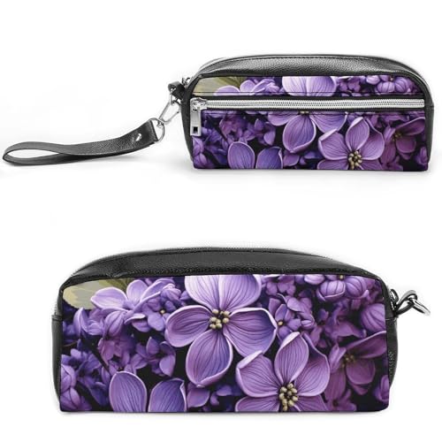 NONHAI Federmäppchen mit Blumenmuster, großes Fassungsvermögen, Kosmetiktasche für Männer und Frauen, Stiftetasche für Bürobedarf, Stil, 20 x 10 x 5,5 cm, Lila, Stil:, 20*10*5.5cm von NONHAI