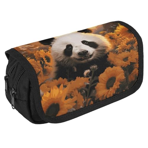 NONHAI Federmäppchen mit Panda- und Sonnenblumen-Motiv, tragbar, Schreibtisch-Organizer, Marker, Stifteetui, Aufbewahrungstasche mit doppeltem Reißverschluss, Einheitsgröße, Stil:, Einheitsgröße NONHAI Federmäppchen mit Panda- und Sonnenblumen-Motiv, tragbar, Schreibtisch-Organizer, Marker, Stifteetui, Aufbewahrungstasche mit doppeltem Reißverschluss, Einheitsgröße, Stil:, Einheitsgröße von NONHAI