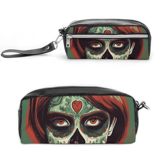 NONHAI Federmäppchen mit Totenkopf-Design, Make-up-Tasche, großes Fassungsvermögen, Kosmetiktasche für Männer und Frauen, Stifttasche für Bürobedarf, Stil, 20 x 10 x 5,5 cm, Stil:, 20*10*5.5cm von NONHAI