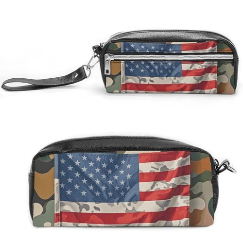 NONHAI Federmäppchen mit amerikanischen Flaggen, Make-up-Tasche, großes Fassungsvermögen, Kosmetiktasche für Männer und Frauen, Stifttasche für Bürobedarf, Stil, 20 x 10 x 5,5 cm, Stil:, 20*10*5.5cm von NONHAI
