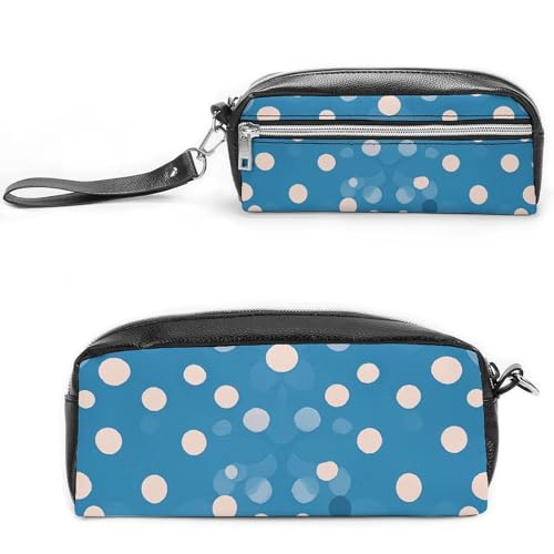 NONHAI Federmäppchen mit blauem Punktemuster, Make-up-Tasche, großes Fassungsvermögen, Kosmetiktasche für Männer und Frauen, Stifttasche für Bürobedarf, Stil, 20 x 10 x 5,5 cm, Stil:, 20*10*5.5cm von NONHAI