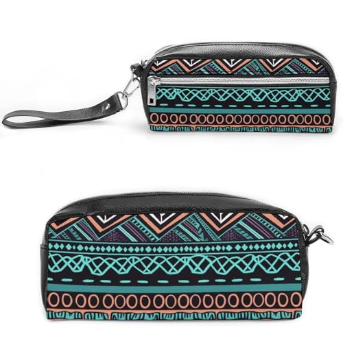 NONHAI Federmäppchen mit einzigartigem Aztekenmuster, Make-up-Tasche, großes Fassungsvermögen, Kosmetiktasche für Männer und Frauen, Stifttasche für Bürobedarf, Stil, 20 x 10 x 5,5 cm, Stil:, von NONHAI