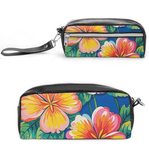 NONHAI Federmäppchen mit hawaiianischem Blumendruck, Make-up-Tasche, großes Fassungsvermögen, Kosmetiktasche für Männer und Frauen, Stifttasche für Bürobedarf, Stil, 20 x 10 x 5,5 cm, Stil:, von NONHAI