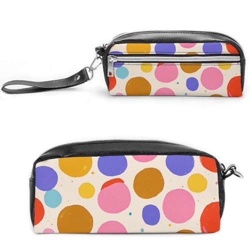 NONHAI Federmäppchen mit niedlichem Punktemuster, großes Fassungsvermögen, Kosmetiktasche für Männer und Frauen, Stifte-Tasche für Bürobedarf, Stil, 20 x 10 x 5,5 cm, Stil:, 20*10*5.5cm von NONHAI