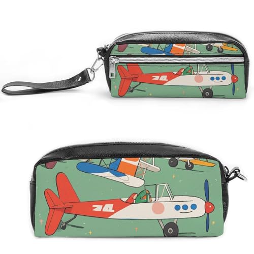NONHAI Federmäppchen mit vielen Cartoon-Flugzeugen, Make-up-Tasche, großes Fassungsvermögen, Federmäppchen, Kosmetiktasche für Männer und Frauen, Stifttasche für Bürobedarf, Stil, 20 x 10 x 5,5 cm, von NONHAI