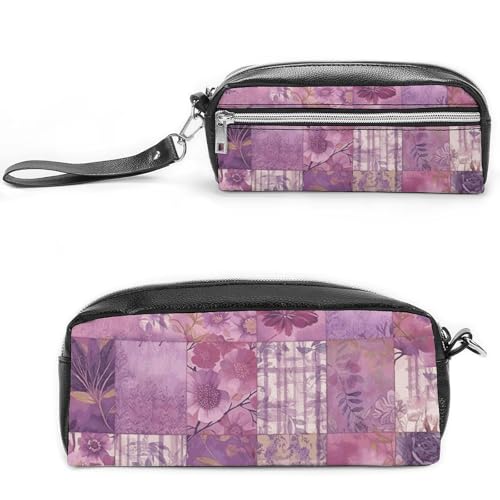 NONHAI Federmäppchen mit violetten Blumen, Collage, Make-up-Tasche, großes Fassungsvermögen, Kosmetiktasche für Männer und Frauen, Stifttasche für Bürobedarf, Stil, 20 x 10 x 5,5 cm, Stil:, NONHAI Federmäppchen mit violetten Blumen, Collage, Make-up-Tasche, großes Fassungsvermögen, Kosmetiktasche für Männer und Frauen, Stifttasche für Bürobedarf, Stil, 20 x 10 x 5,5 cm, Stil:, von NONHAI