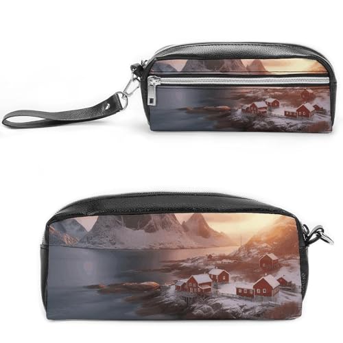 NONHAI HamnoyFedermäppchen für Männer und Frauen, Make-up-Tasche, große Kapazität, Federmäppchen, Kosmetiktasche, Sonnenaufgang über HamnoyFedermäppchen für Bürobedarf, Stil:, 20*10*5.5cm von NONHAI