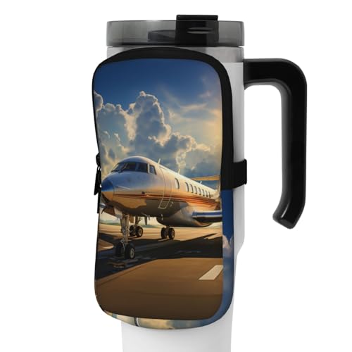 NONHAI Neopren-Wasserflaschen-Beutel für Tasse, Reisebecher, Becherbeutel, Sport-Flaschen-Beutel, Halter, Fitnessstudio, Becher, Zubehör, Hülle für Telefon, Karte, Schlüssel, Schwarz , M von NONHAI