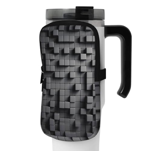 NONHAI Neopren-Wasserflaschen-Beutel für Tasse, Reisebecher, Becherbeutel, Sport-Flaschen-Beutel, Halter, Fitnessstudio, Becher, Zubehör, Hülle für Telefon, Karte, Schlüssel, Schwarz , M von NONHAI