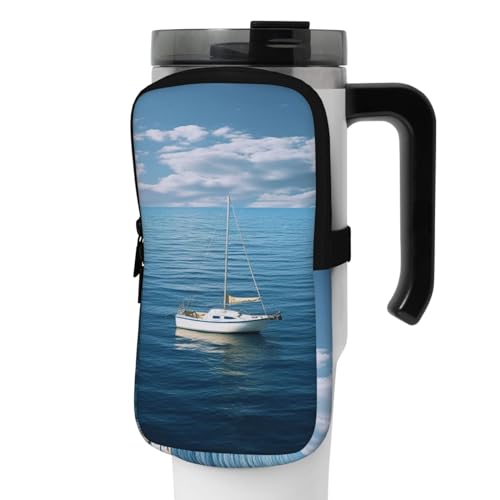 NONHAI Neopren-Wasserflaschen-Beutel für Tasse, Reisebecher, Becherbeutel, Sport-Flaschen-Beutel, Halter, Fitnessstudio, Becher, Zubehör, Hülle für Telefon, Karte, Schlüssel, Schwarz , M von NONHAI