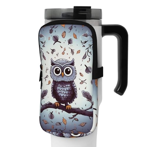 NONHAI Neopren-Wasserflaschen-Beutel für Tasse, Reisebecher, Becherbeutel, Sport-Flaschen-Beutel, Halter, Fitnessstudio, Becher, Zubehör, Hülle für Telefon, Karte, Schlüssel, Schwarz , M von NONHAI