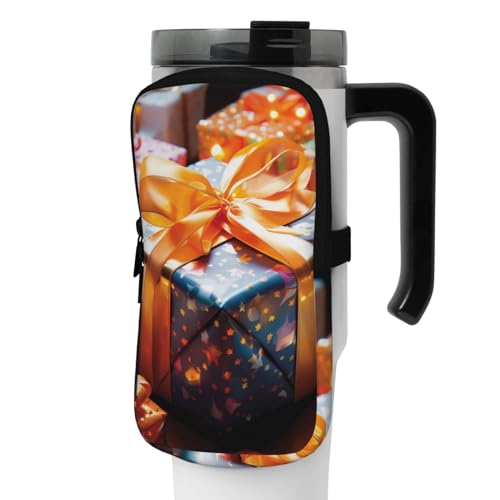 NONHAI Neopren-Wasserflaschen-Beutel für Tasse, Reisebecher, Becherbeutel, Sport-Flaschen-Beutel, Halter, Fitnessstudio, Becher, Zubehör, Hülle für Telefon, Karte, Schlüssel, Schwarz , M von NONHAI