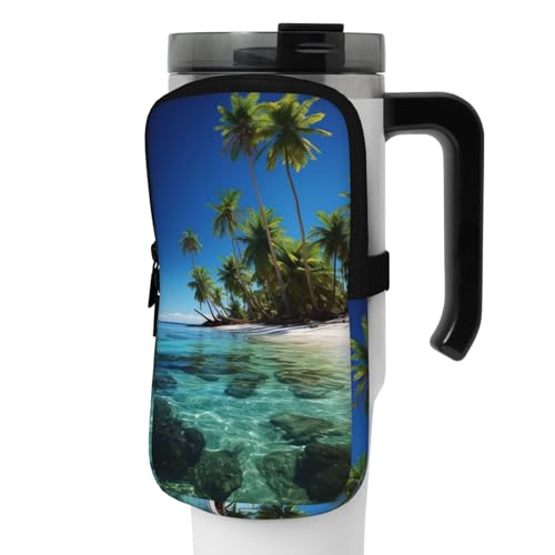 NONHAI Neopren-Wasserflaschen-Beutel für Tasse, Reisebecher, Becherbeutel, Sport-Flaschen-Beutel, Halter, Fitnessstudio, Becher, Zubehör, Hülle für Telefon, Karte, Schlüssel, Schwarz , M von NONHAI