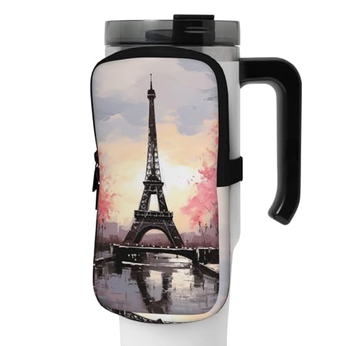 NONHAI Neopren-Wasserflaschen-Beutel für Tasse, Reisebecher, Becherbeutel, Sport-Flaschen-Beutel, Halter, Fitnessstudio, Becher, Zubehör, Hülle für Telefon, Karte, Schlüssel, Schwarz , M von NONHAI