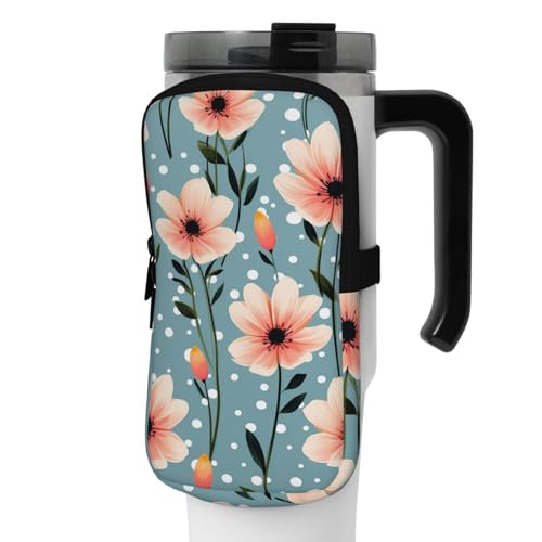 NONHAI Neopren-Wasserflaschen-Beutel für Tasse, Reisebecher, Becherbeutel, Sport-Flaschen-Beutel, Halter, Fitnessstudio, Becher, Zubehör, Hülle für Telefon, Karte, Schlüssel, Schwarz , M von NONHAI