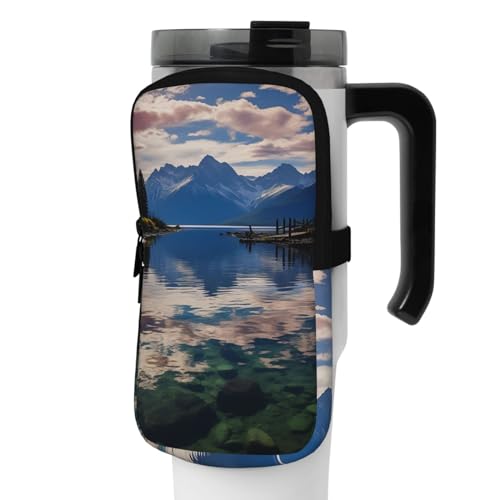 NONHAI Neopren-Wasserflaschen-Beutel für Tasse, Reisebecher, Becherbeutel, Sport-Flaschen-Beutel, Halter, Fitnessstudio, Becher, Zubehör, Hülle für Telefon, Karte, Schlüssel, Schwarz , M von NONHAI