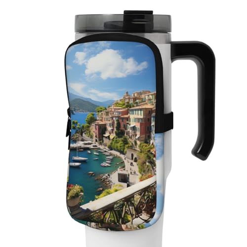 NONHAI Neopren-Wasserflaschen-Beutel für Tasse, Reisebecher, Becherbeutel, Sport-Flaschen-Beutel, Halter, Fitnessstudio, Becher, Zubehör, Hülle für Telefon, Karte, Schlüssel, Schwarz , M von NONHAI