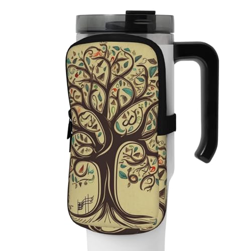 NONHAI Neopren-Wasserflaschen-Beutel für Tasse, Reisebecher, Becherbeutel, Sport-Flaschen-Beutel, Halter, Fitnessstudio, Becher, Zubehör, Hülle für Telefon, Karte, Schlüssel, Schwarz , M von NONHAI