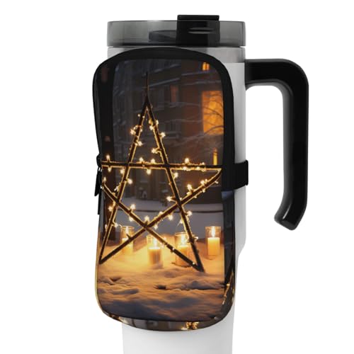 NONHAI Neopren-Wasserflaschen-Beutel für Tasse, Reisebecher, Becherbeutel, Sport-Flaschen-Beutel, Halter, Fitnessstudio, Becher, Zubehör, Hülle für Telefon, Karte, Schlüssel, Schwarz , M von NONHAI