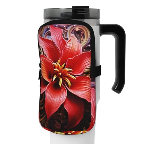 NONHAI Neopren-Wasserflaschen-Beutel für Tasse, Reisebecher, Becherbeutel, Sport-Flaschen-Beutel, Halter, Fitnessstudio, Becher, Zubehör, Hülle für Telefon, Karte, Schlüssel, Schwarz , M von NONHAI