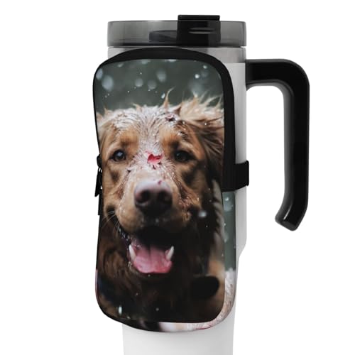 NONHAI Neopren-Wasserflaschen-Beutel für Tasse, Reisebecher, Becherbeutel, Sport-Flaschen-Beutel, Halter, Fitnessstudio, Becher, Zubehör, Hülle für Telefon, Karte, Schlüssel, Schwarz , M von NONHAI