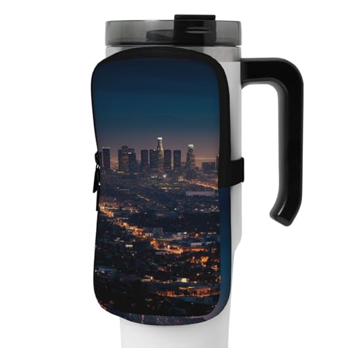 NONHAI Neopren-Wasserflaschen-Beutel für Tasse, Reisebecher, Becherbeutel, Sport-Flaschen-Beutel, Halter, Fitnessstudio, Becher, Zubehör, Hülle für Telefon, Karte, Schlüssel, Schwarz , M von NONHAI