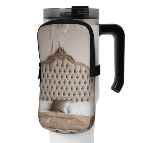 NONHAI Neopren-Wasserflaschen-Beutel für Tasse, Reisebecher, Becherbeutel, Sport-Flaschen-Beutel, Halter, Fitnessstudio, Becher, Zubehör, Hülle für Telefon, Karte, Schlüssel, Schwarz , S von NONHAI