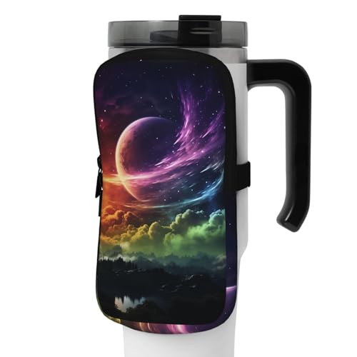 NONHAI Neopren-Wasserflaschen-Beutel für Tasse, Reisebecher, Becherbeutel, Sport-Flaschen-Beutel, Halter, Fitnessstudio, Becher, Zubehör, Hülle für Telefon, Karte, Schlüssel, Schwarz , S von NONHAI