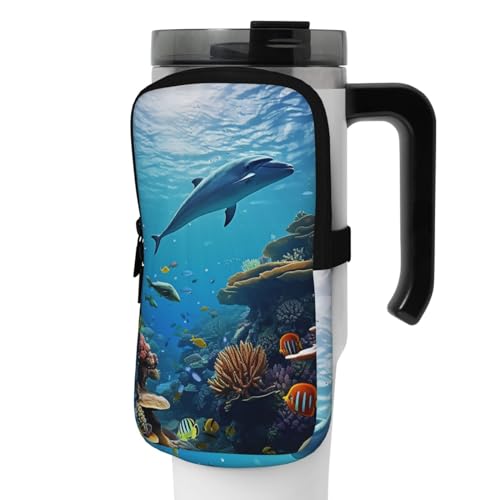 NONHAI Neopren-Wasserflaschen-Beutel für Tasse, Reisebecher, Becherbeutel, Sport-Flaschen-Beutel, Halter, Fitnessstudio, Becher, Zubehör, Hülle für Telefon, Karte, Schlüssel, Schwarz , S von NONHAI