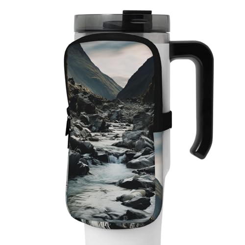 NONHAI Neopren-Wasserflaschen-Beutel für Tasse, Reisebecher, Becherbeutel, Sport-Flaschen-Beutel, Halter, Fitnessstudio, Becher, Zubehör, Hülle für Telefon, Karte, Schlüssel, Schwarz , S von NONHAI