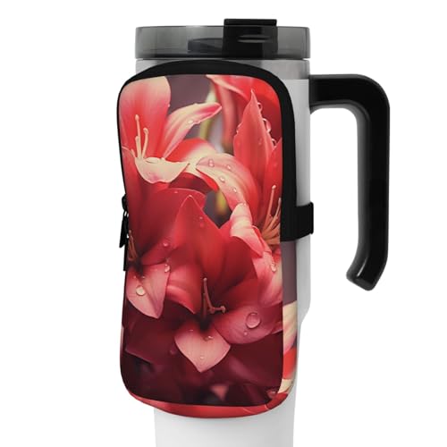 NONHAI Neopren-Wasserflaschen-Beutel für Tasse, Reisebecher, Becherbeutel, Sport-Flaschen-Beutel, Halter, Fitnessstudio, Becher, Zubehör, Hülle für Telefon, Karte, Schlüssel, Schwarz , S von NONHAI