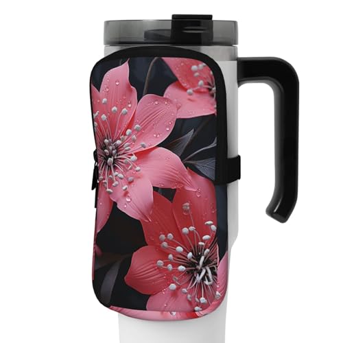 NONHAI Neopren-Wasserflaschen-Beutel für Tasse, Reisebecher, Becherbeutel, Sport-Flaschen-Beutel, Halter, Fitnessstudio, Becher, Zubehör, Hülle für Telefon, Karte, Schlüssel, Schwarz , S von NONHAI