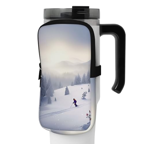 NONHAI Neopren-Wasserflaschen-Beutel für Tasse, Reisebecher, Becherbeutel, Sport-Flaschen-Beutel, Halter, Fitnessstudio, Becher, Zubehör, Hülle für Telefon, Karte, Schlüssel, Schwarz , S von NONHAI