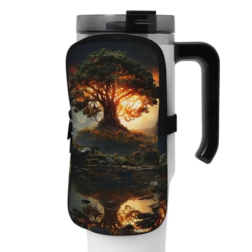 NONHAI Neopren-Wasserflaschen-Beutel für Tasse, Reisebecher, Becherbeutel, Sport-Flaschen-Beutel, Halter, Fitnessstudio, Becher, Zubehör, Hülle für Telefon, Karte, Schlüssel, Schwarz , S von NONHAI