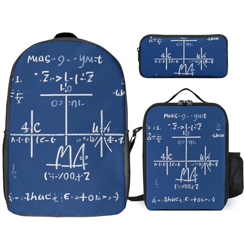 NONHAI Rucksack-Set für Damen und Herren, Mathematikformel, Laptop-Rucksack, Lunchtasche, Federmäppchen, Reiserucksack, Stil, Einheitsgröße, Stil, Einheitsgröße, Stil:, Einheitsgröße NONHAI Rucksack-Set für Damen und Herren, Mathematikformel, Laptop-Rucksack, Lunchtasche, Federmäppchen, Reiserucksack, Stil, Einheitsgröße, Stil, Einheitsgröße, Stil:, Einheitsgröße von NONHAI