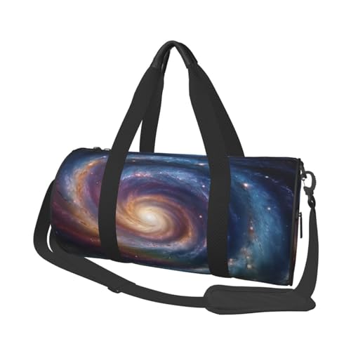 Reisetasche für Herren und Damen, faltbar, Wochenendtasche, für Reisen, Schwimmen, Basketball, Schokoladenbraun, Weltraumspirale Cosmic Energy, Einheitsgröße von NONHAI