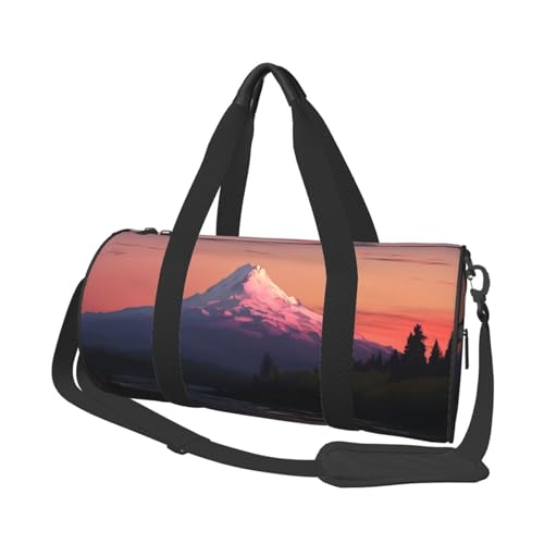 Reisetasche mit Baumzweig-Silhouette bei Dämmerung, für Damen und Herren, Sport, faltbar, Wochenendtasche, Handgepäck, Übernachtungstasche, für Reisen, Schwimmen, Basketball, Sonnenuntergang von NONHAI