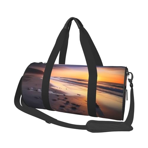 Reisetasche mit Neonlichtern, für Herren und Damen, Sport, Turnbeutel, faltbar, Wochenendtasche, Handgepäck, Übernachtungstasche, für Reisen, Schwimmen, Basketball, Sonnenaufgang am Strand, von NONHAI